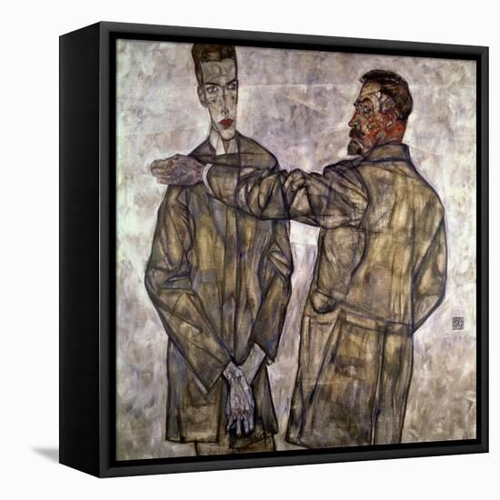 Double Portrait of Otto and Heinrich Benesch-Egon Schiele-Framed Stretched Canvas