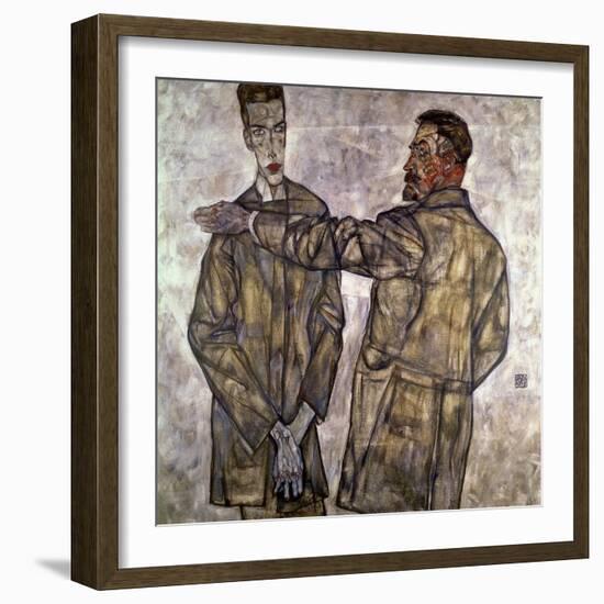 Double Portrait of Otto and Heinrich Benesch-Egon Schiele-Framed Giclee Print