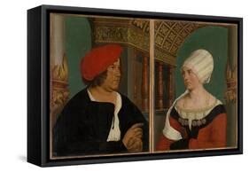Double Portrait of the Basel Mayor Jacob Meyer Zum Hasen and His Wife Dorothea Kannengiesser, 1516-Hans Holbein the Younger-Framed Stretched Canvas