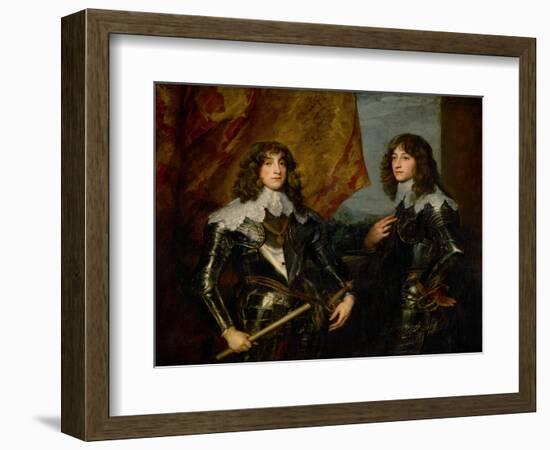 Double Portrait of the Palatine Princes Karl Ludwig I, Elector and His Brother Robert (1619-1682)-Sir Anthony Van Dyck-Framed Giclee Print