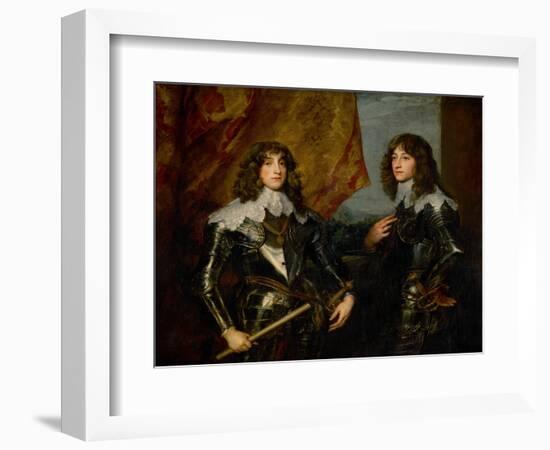 Double Portrait of the Palatine Princes Karl Ludwig I, Elector and His Brother Robert (1619-1682)-Sir Anthony Van Dyck-Framed Giclee Print