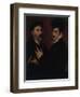 Double Portrait with a Cornet Player (Doppio Ritratto Con Suonatore Di Cornetto)-Bartolomeo Passarotti or Passerotti-Framed Giclee Print