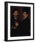 Double Portrait with a Cornet Player (Doppio Ritratto Con Suonatore Di Cornetto)-Bartolomeo Passarotti or Passerotti-Framed Giclee Print