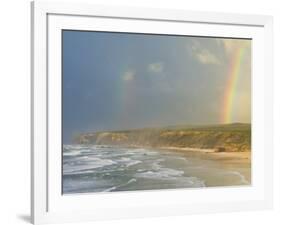 Double Rainbow after Storm at Carrapateira Bordeira Beach, Algarve, Portugal, Europe-Neale Clarke-Framed Photographic Print