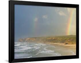 Double Rainbow after Storm at Carrapateira Bordeira Beach, Algarve, Portugal, Europe-Neale Clarke-Framed Photographic Print