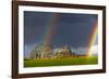 Double Rainbow in Mont Saint Michel-Mathieu Rivrin-Framed Photographic Print