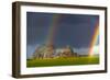 Double Rainbow in Mont Saint Michel-Mathieu Rivrin-Framed Photographic Print