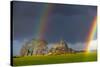Double Rainbow in Mont Saint Michel-Mathieu Rivrin-Stretched Canvas