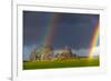 Double Rainbow in Mont Saint Michel-Mathieu Rivrin-Framed Photographic Print