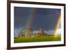 Double Rainbow in Mont Saint Michel-Mathieu Rivrin-Framed Photographic Print