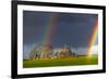 Double Rainbow in Mont Saint Michel-Mathieu Rivrin-Framed Photographic Print