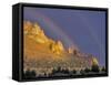 Double Rainbow over a Rock Formation Near Smith Rocks State Park, Bend, Central Oregon, Usa-Janis Miglavs-Framed Stretched Canvas