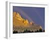 Double Rainbow over a Rock Formation Near Smith Rocks State Park, Bend, Central Oregon, Usa-Janis Miglavs-Framed Photographic Print