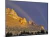 Double Rainbow over a Rock Formation Near Smith Rocks State Park, Bend, Central Oregon, Usa-Janis Miglavs-Mounted Photographic Print