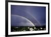 Double Rainbow Over a Town-Pekka Parviainen-Framed Photographic Print