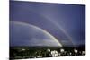 Double Rainbow Over a Town-Pekka Parviainen-Mounted Photographic Print