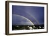 Double Rainbow Over a Town-Pekka Parviainen-Framed Photographic Print