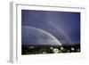 Double Rainbow Over a Town-Pekka Parviainen-Framed Photographic Print