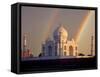 Double Rainbow over Taj Mahal Mausoleum, Agra, India-Jaynes Gallery-Framed Stretched Canvas