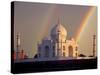 Double Rainbow over Taj Mahal Mausoleum, Agra, India-Jaynes Gallery-Stretched Canvas