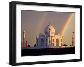 Double Rainbow over Taj Mahal Mausoleum, Agra, India-Jaynes Gallery-Framed Photographic Print