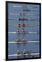 Double Scull Race, Maadi Cup Regatta, Lake Karipiro, Waikato, North Island, New Zealand-David Wall-Framed Photographic Print