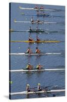 Double Scull Race, Maadi Cup Regatta, Lake Karipiro, Waikato, North Island, New Zealand-David Wall-Stretched Canvas