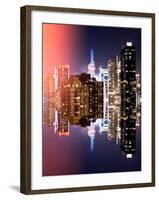 Double Sided and Instants of NY Series - Skyscrapers of Times Square in Manhattan Night-Philippe Hugonnard-Framed Photographic Print