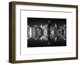 Double Sided and Instants of NY Series - Skyscrapers of Times Square in Manhattan Night-Philippe Hugonnard-Framed Art Print