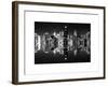 Double Sided and Instants of NY Series - Skyscrapers of Times Square in Manhattan Night-Philippe Hugonnard-Framed Art Print