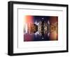 Double Sided and Instants of NY Series - Skyscrapers of Times Square in Manhattan Night-Philippe Hugonnard-Framed Art Print