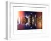 Double Sided and Instants of NY Series - Skyscrapers of Times Square in Manhattan Night-Philippe Hugonnard-Framed Art Print