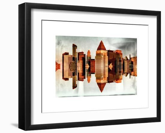 Double Sided and Instants of NY Series - Skyscrapers of Times Square in Manhattan-Philippe Hugonnard-Framed Art Print