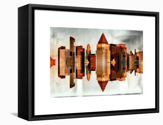 Double Sided and Instants of NY Series - Skyscrapers of Times Square in Manhattan-Philippe Hugonnard-Framed Stretched Canvas