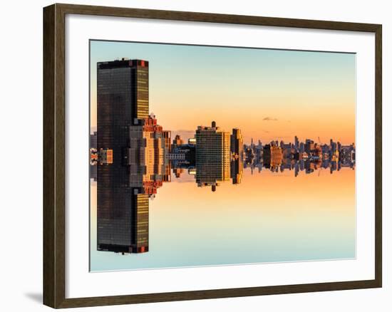 Double Sided Series - Cityscape of Manhattan at Sunset-Philippe Hugonnard-Framed Photographic Print