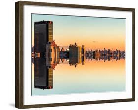 Double Sided Series - Cityscape of Manhattan at Sunset-Philippe Hugonnard-Framed Photographic Print