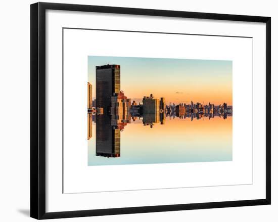 Double Sided Series - Cityscape of Manhattan at Sunset-Philippe Hugonnard-Framed Art Print