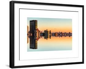 Double Sided Series - Cityscape of Manhattan at Sunset-Philippe Hugonnard-Framed Art Print