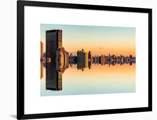 Double Sided Series - Cityscape of Manhattan at Sunset-Philippe Hugonnard-Framed Art Print