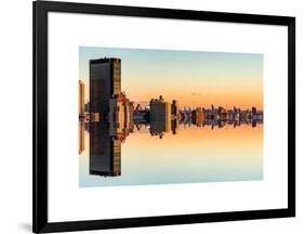 Double Sided Series - Cityscape of Manhattan at Sunset-Philippe Hugonnard-Framed Art Print