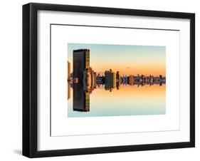 Double Sided Series - Cityscape of Manhattan at Sunset-Philippe Hugonnard-Framed Art Print