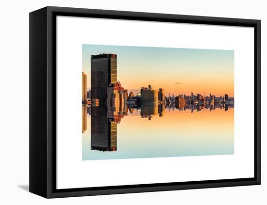 Double Sided Series - Cityscape of Manhattan at Sunset-Philippe Hugonnard-Framed Stretched Canvas