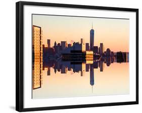 Double Sided Series - NYC Cityscape with the One World Trade Center (1WTC) at Sunset-Philippe Hugonnard-Framed Photographic Print