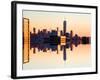 Double Sided Series - NYC Cityscape with the One World Trade Center (1WTC) at Sunset-Philippe Hugonnard-Framed Photographic Print