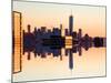 Double Sided Series - NYC Cityscape with the One World Trade Center (1WTC) at Sunset-Philippe Hugonnard-Mounted Photographic Print