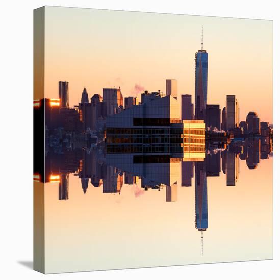 Double Sided Series - NYC Cityscape with the One World Trade Center (1WTC) at Sunset-Philippe Hugonnard-Stretched Canvas