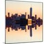 Double Sided Series - NYC Cityscape with the One World Trade Center (1WTC) at Sunset-Philippe Hugonnard-Mounted Photographic Print