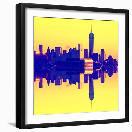 Double Sided Series - NYC Cityscape with the One World Trade Center (1WTC)-Philippe Hugonnard-Framed Photographic Print