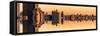 Double Sided Series - Panoramic Cityscape of Manhattan at Sunset-Philippe Hugonnard-Framed Stretched Canvas
