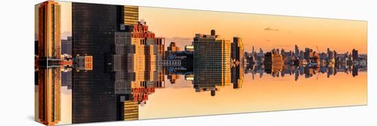 Double Sided Series - Panoramic Cityscape of Manhattan at Sunset-Philippe Hugonnard-Stretched Canvas